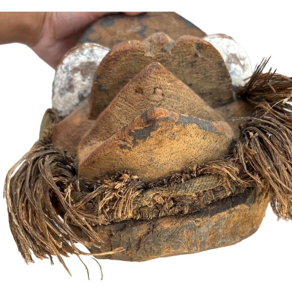 Dan Tribal Wooden Mask Wall Art Natural Fiber Guere Tribe  mask Ivory Coast 1950 - Picture 6 of 16